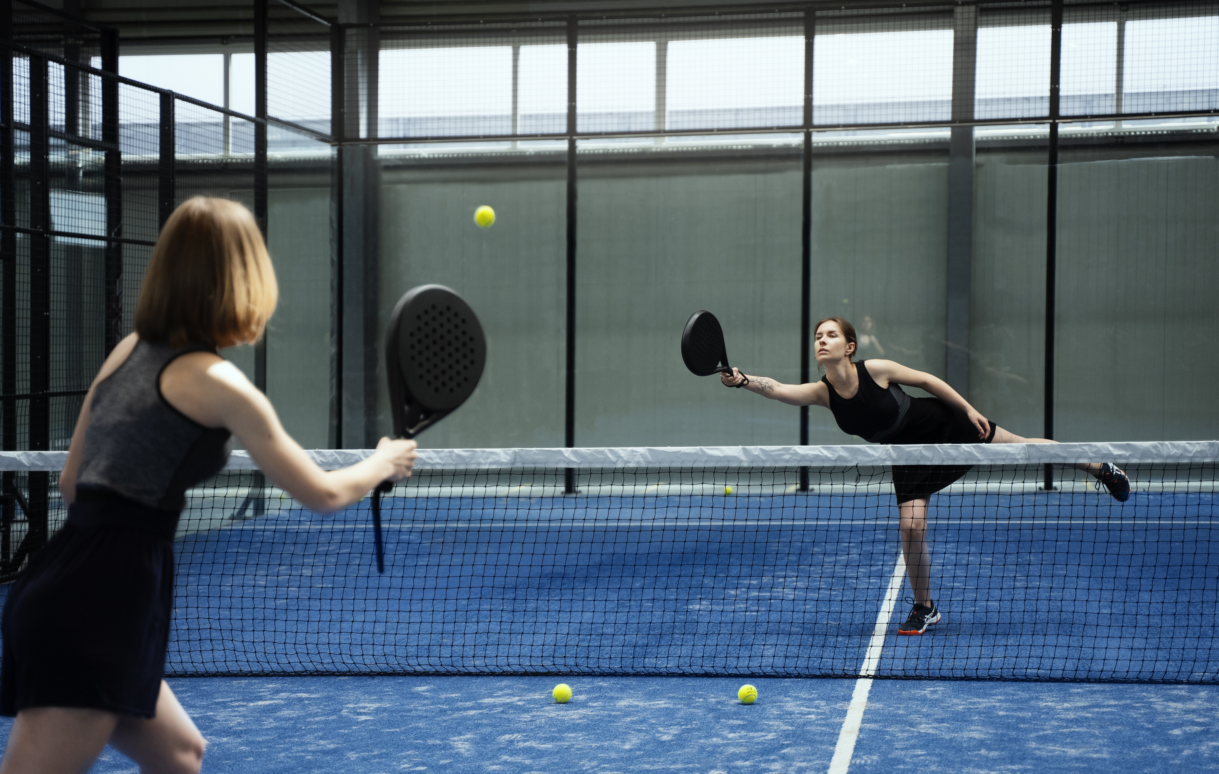 Tournament match on a racquet court