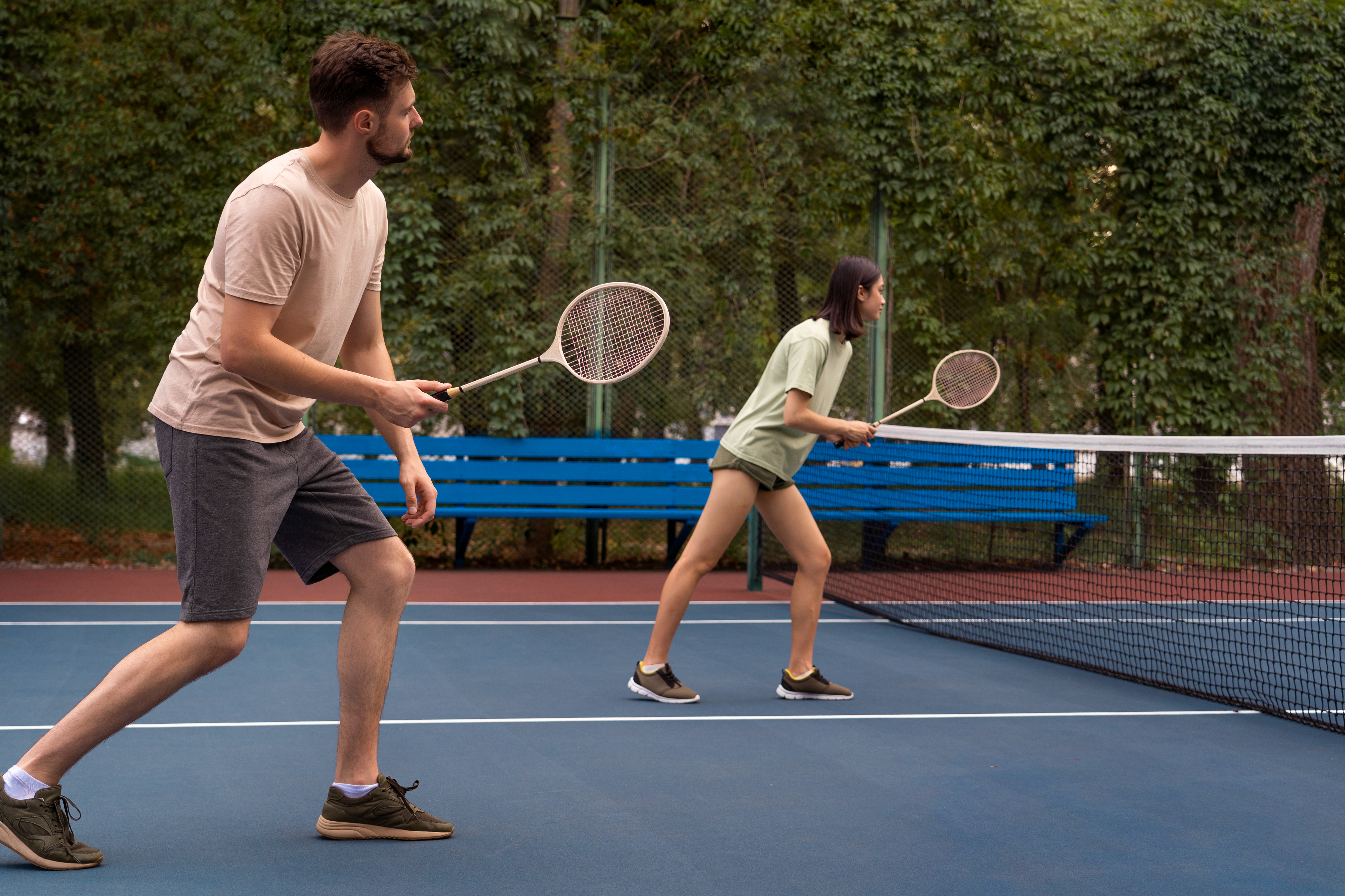 Training session with racquet sports