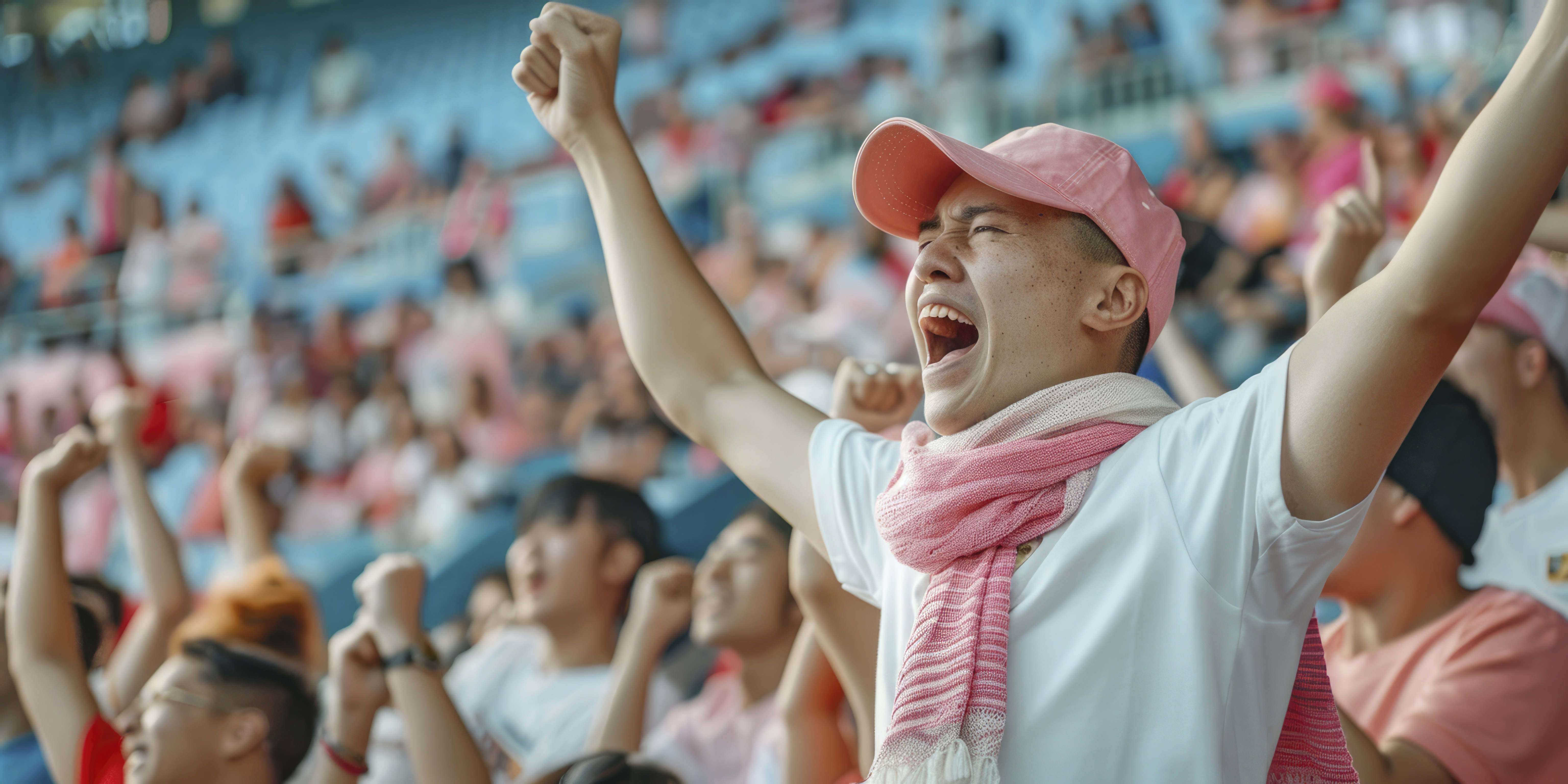Fans watching a live sports match